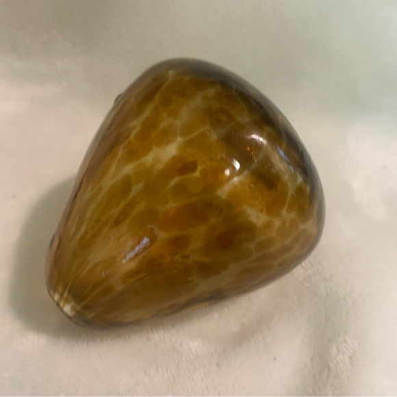 Pearlessence Hand Blown Glass Vase or Reed Diffuser Holder- Amber Brown 3” - Picture 4 of 8